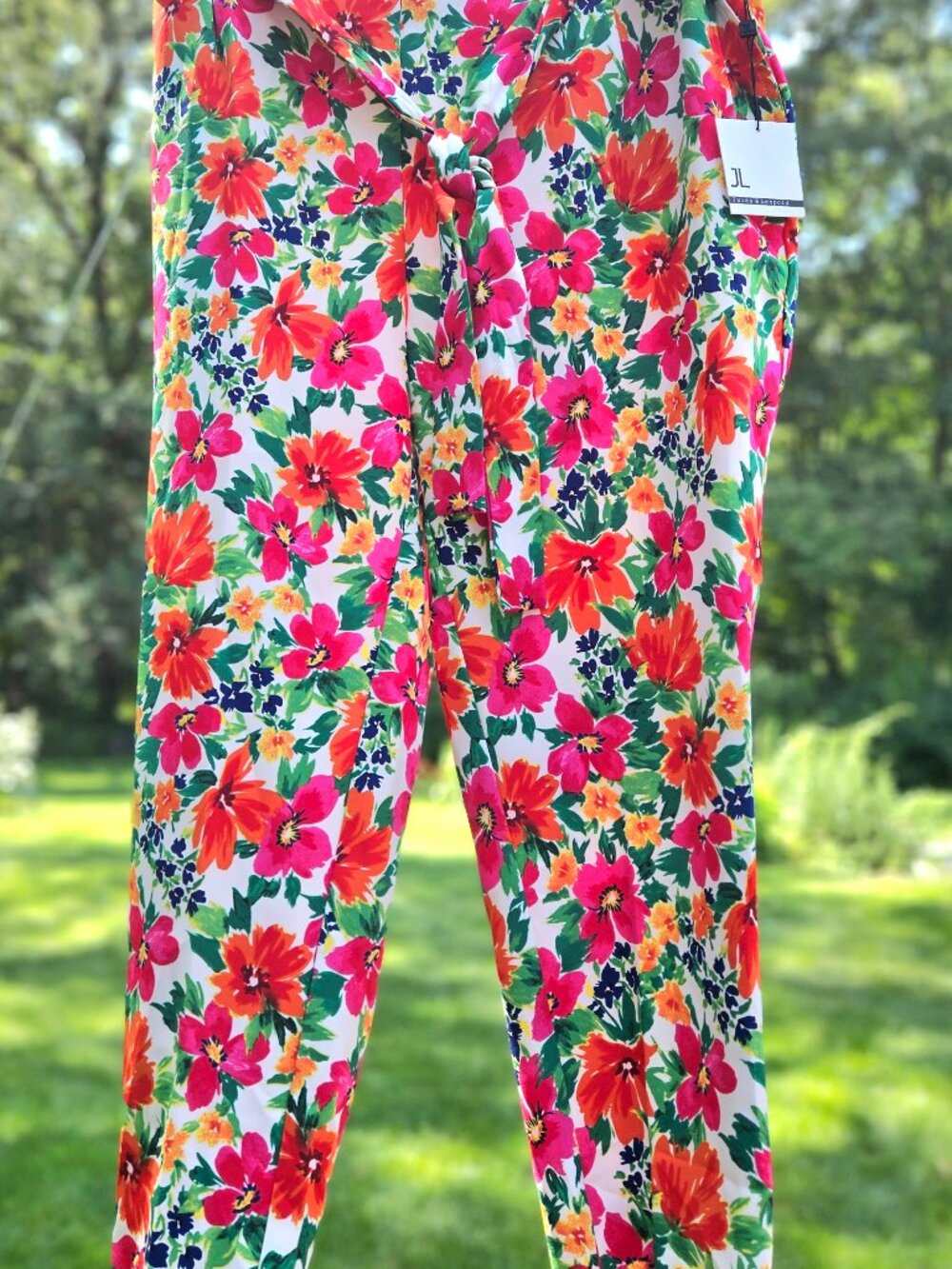 Jules & Leopold bright colorful floral pants size L NWT